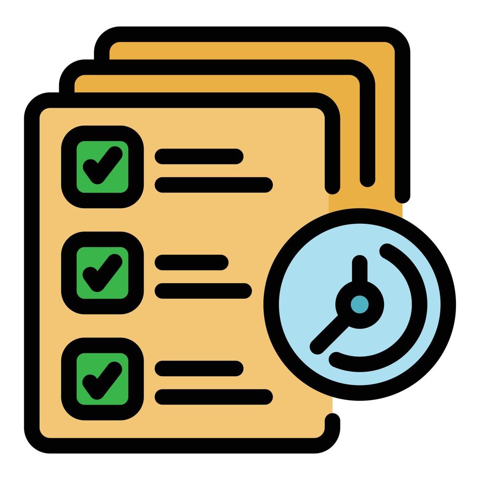 Final exam test icon color outline vector