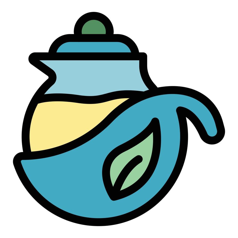 Tea pot icon color outline vector
