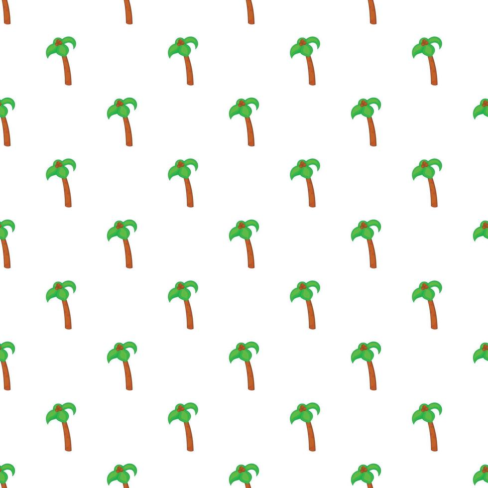Palm tree with coconuts pattern, cartoon style vector