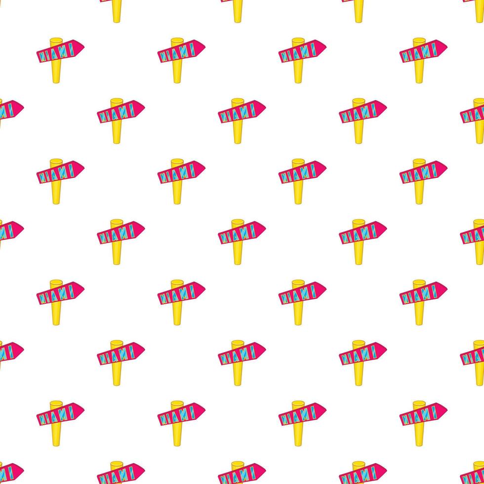 Signpost Miami pattern, cartoon style vector