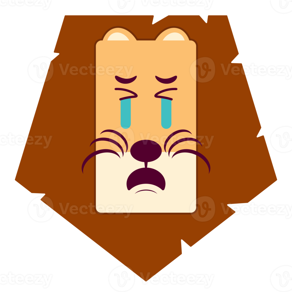 lion crying face cartoon cute png