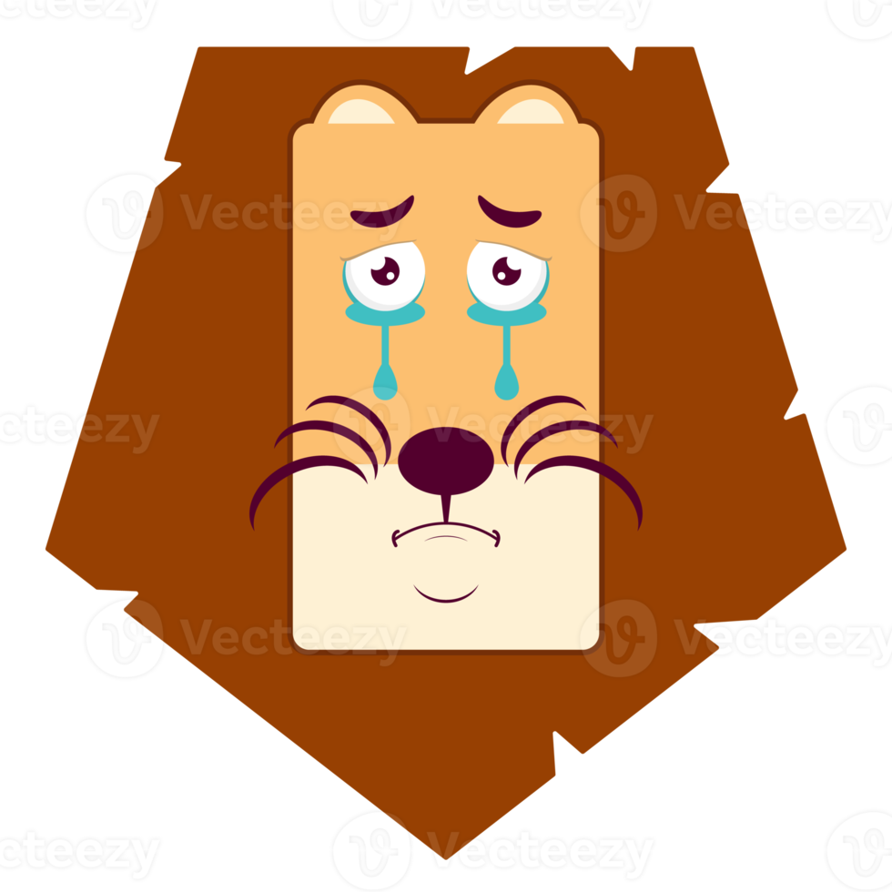 lion crying face cartoon cute png