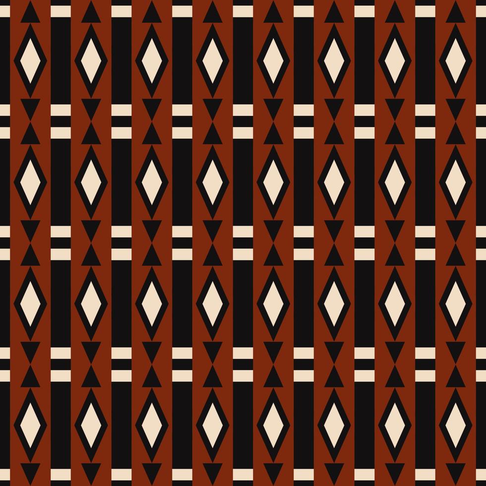 Aztec red-black ethnic geometric diamond stripes seamless pattern background. Batik, sarong traditional pattern use for fabric, textile, interior decoration elements, upholstery, wrapping. vector