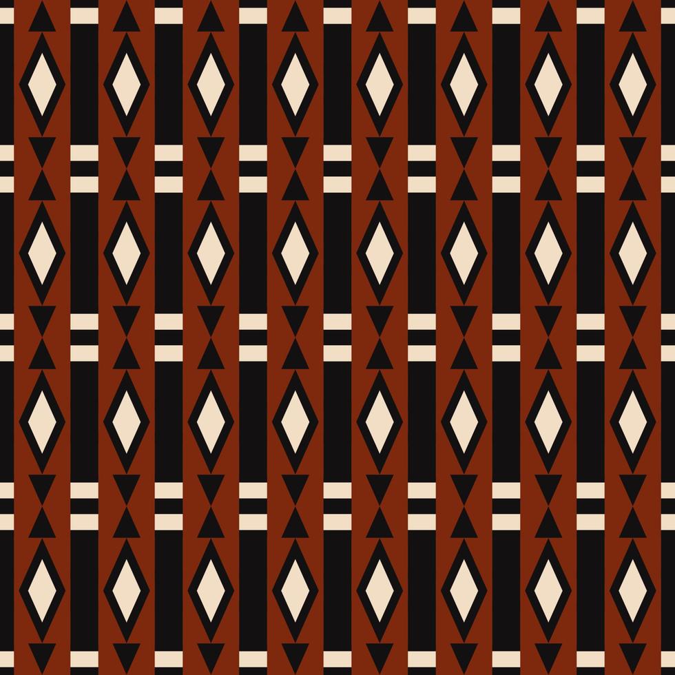 Aztec red-black ethnic geometric diamond stripes seamless pattern background. Batik, sarong traditional pattern use for fabric, textile, interior decoration elements, upholstery, wrapping. vector