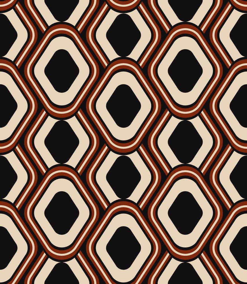 Abstract geometric pattern. Retro red-black color abstract geometric shape overlapping seamless pattern background. Use for fabric, textile, home decoration elements, upholstery, wrapping. vector
