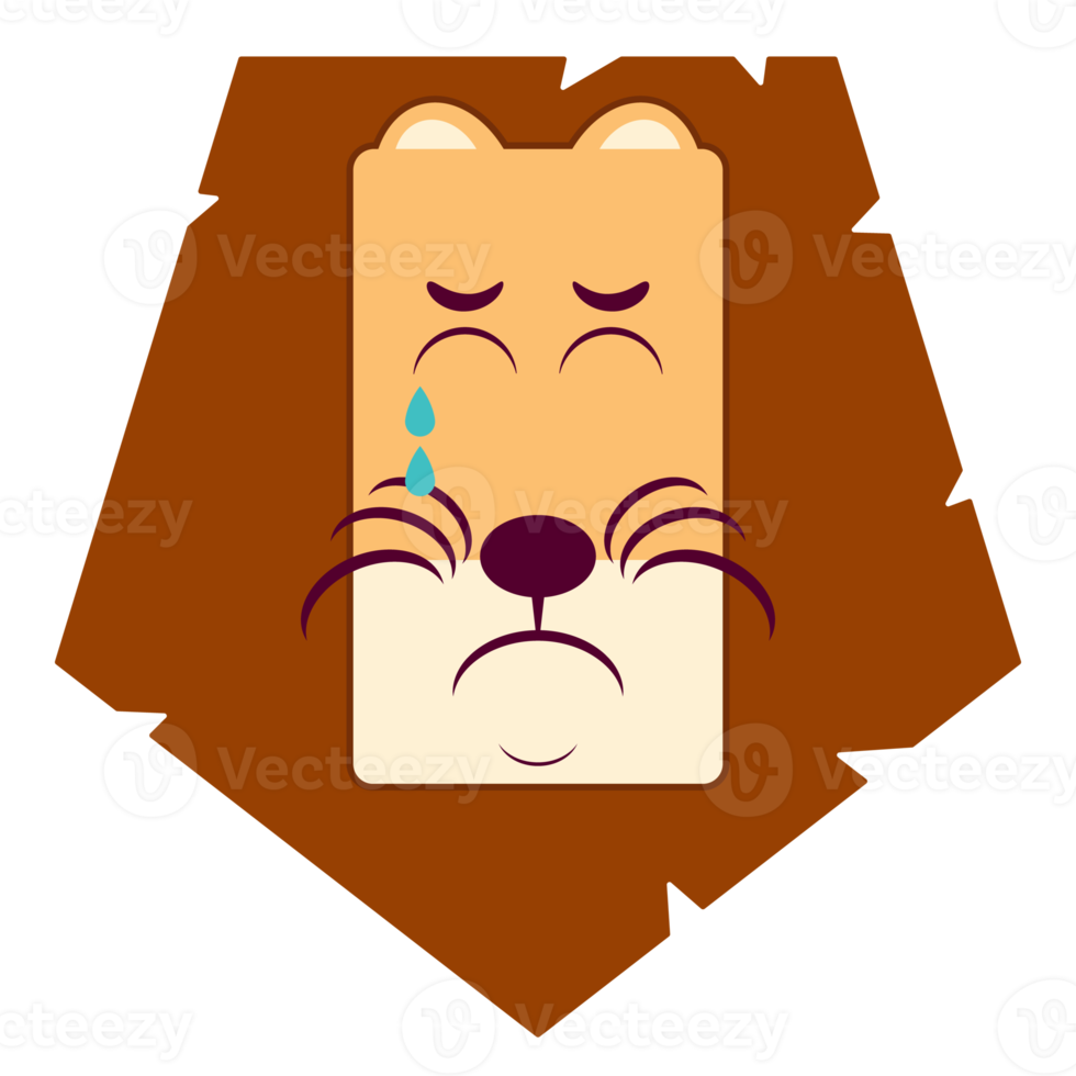 lion crying face cartoon cute png