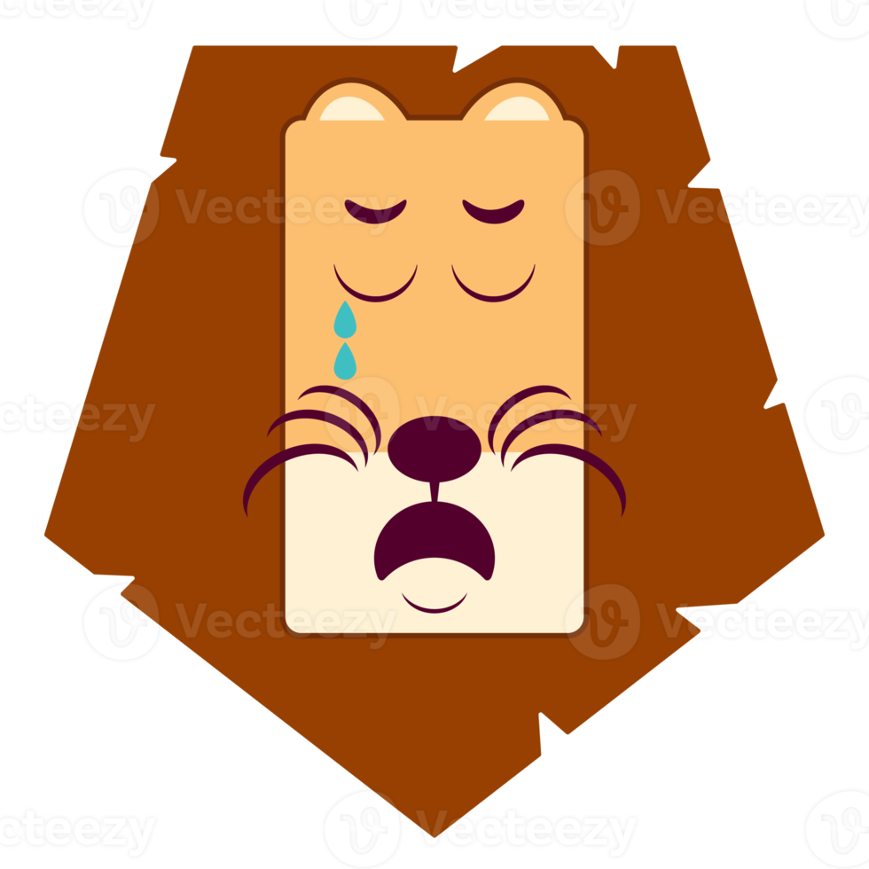 lion crying face cartoon cute png