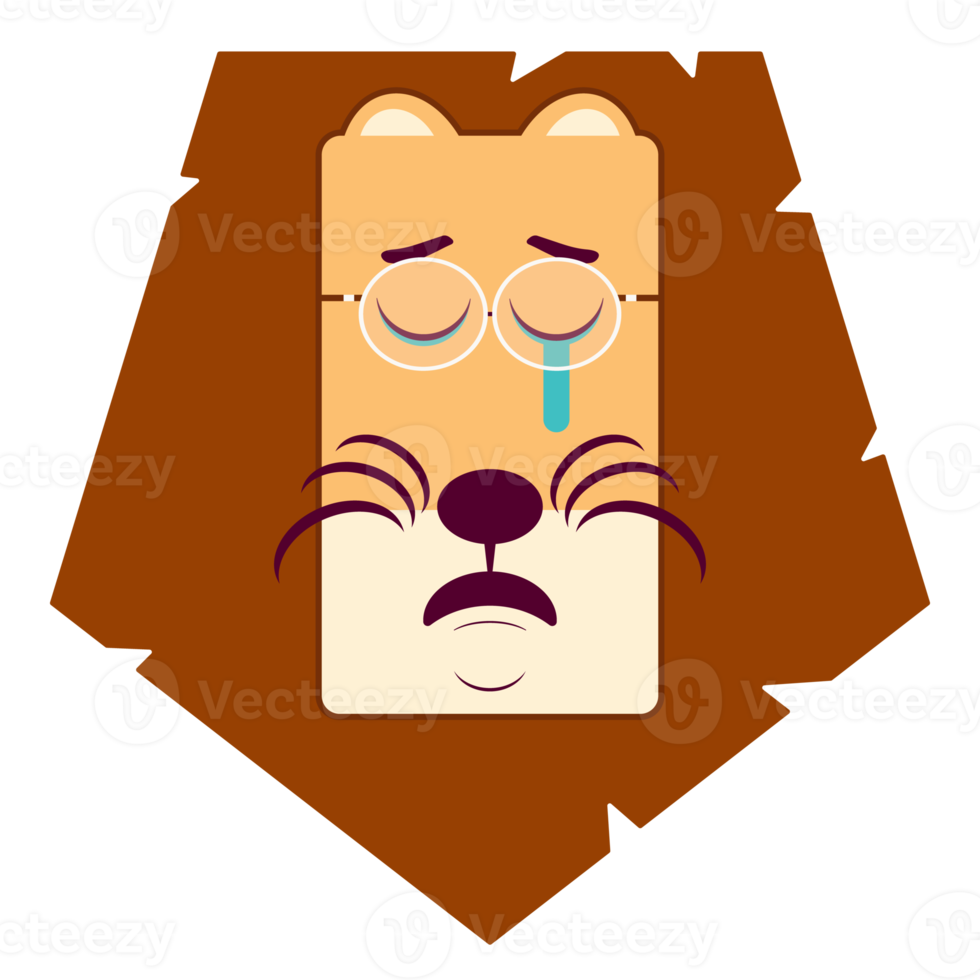 lion crying face cartoon cute png