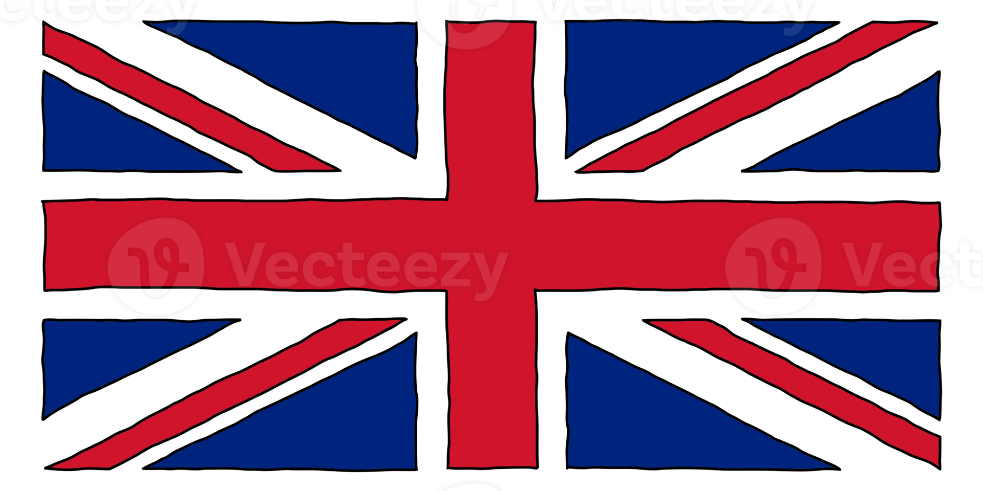 hand drawn uk flag transparent PNG