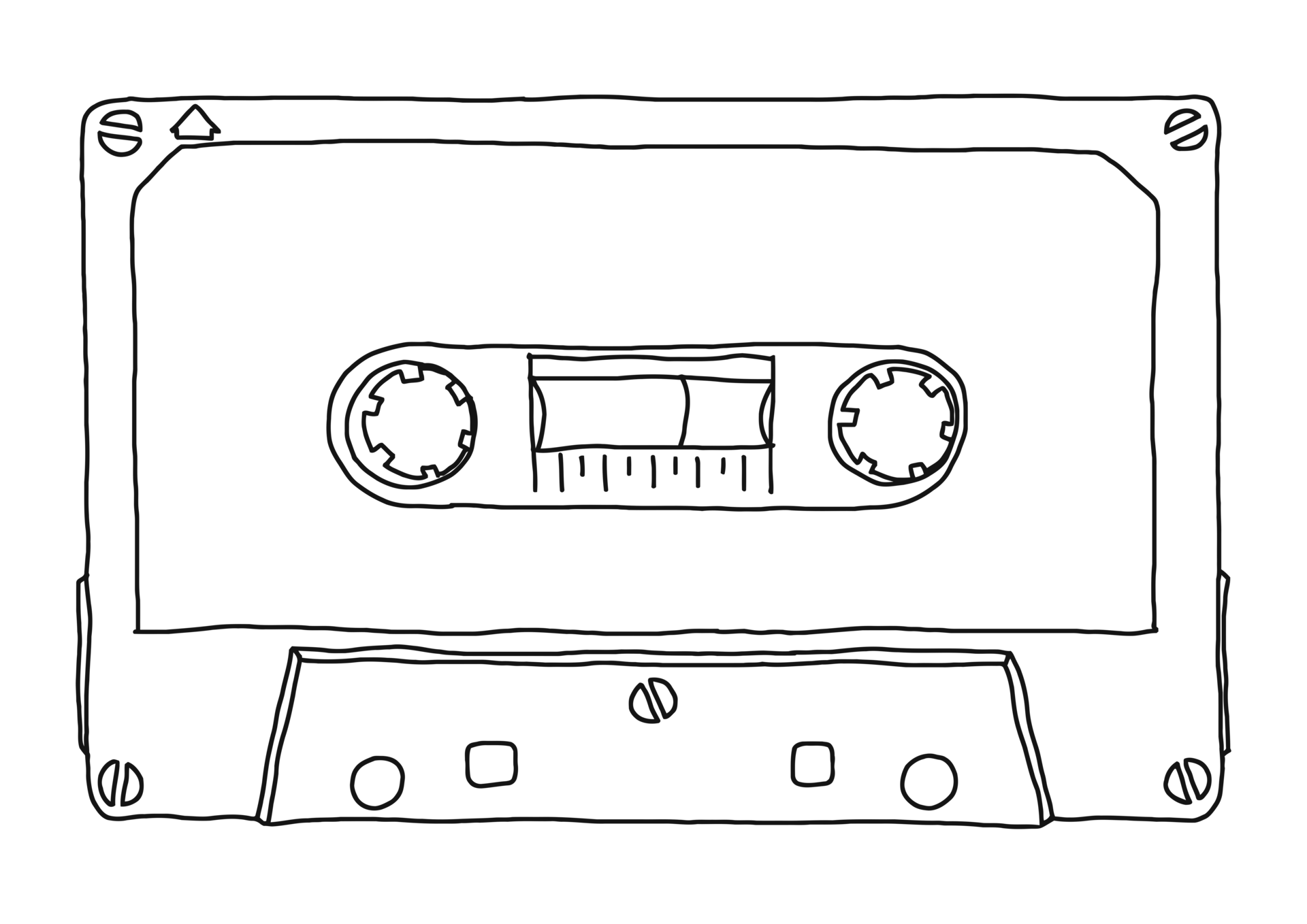 magnetic tape cassette hand drawn illustration transparent PNG 15080711 PNG