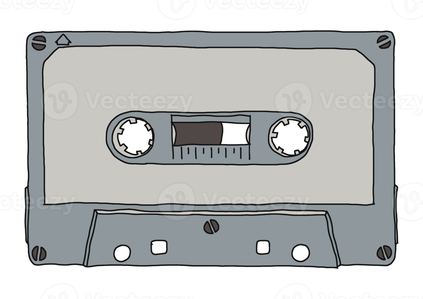 magnetic tape cassette hand drawn illustration transparent PNG