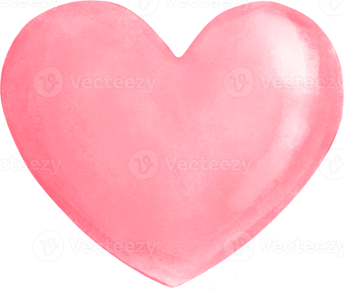 cute sweet Heart watercolour hand drawing png