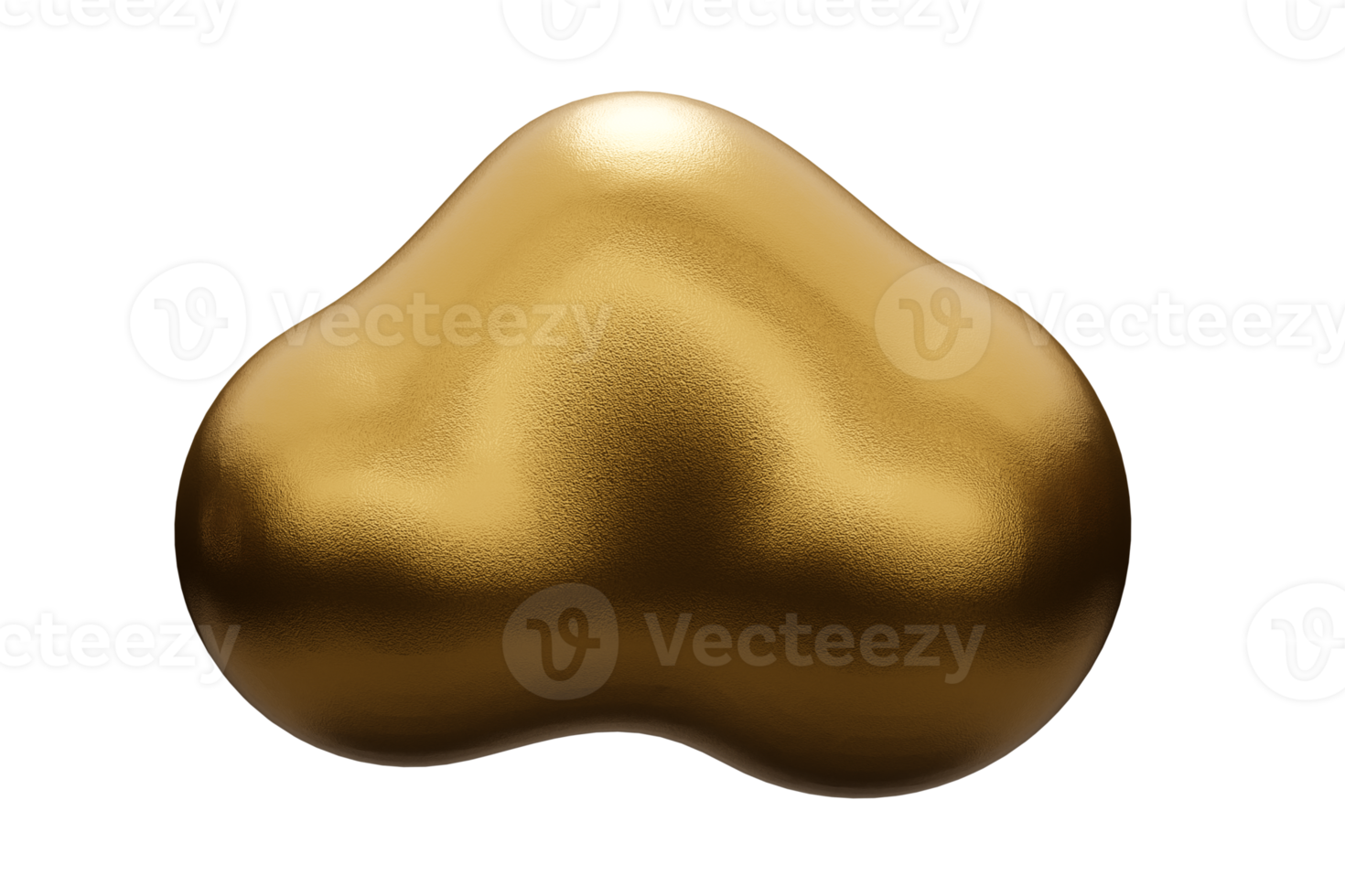 Minimal isolated 3d render gold cloud illustration png