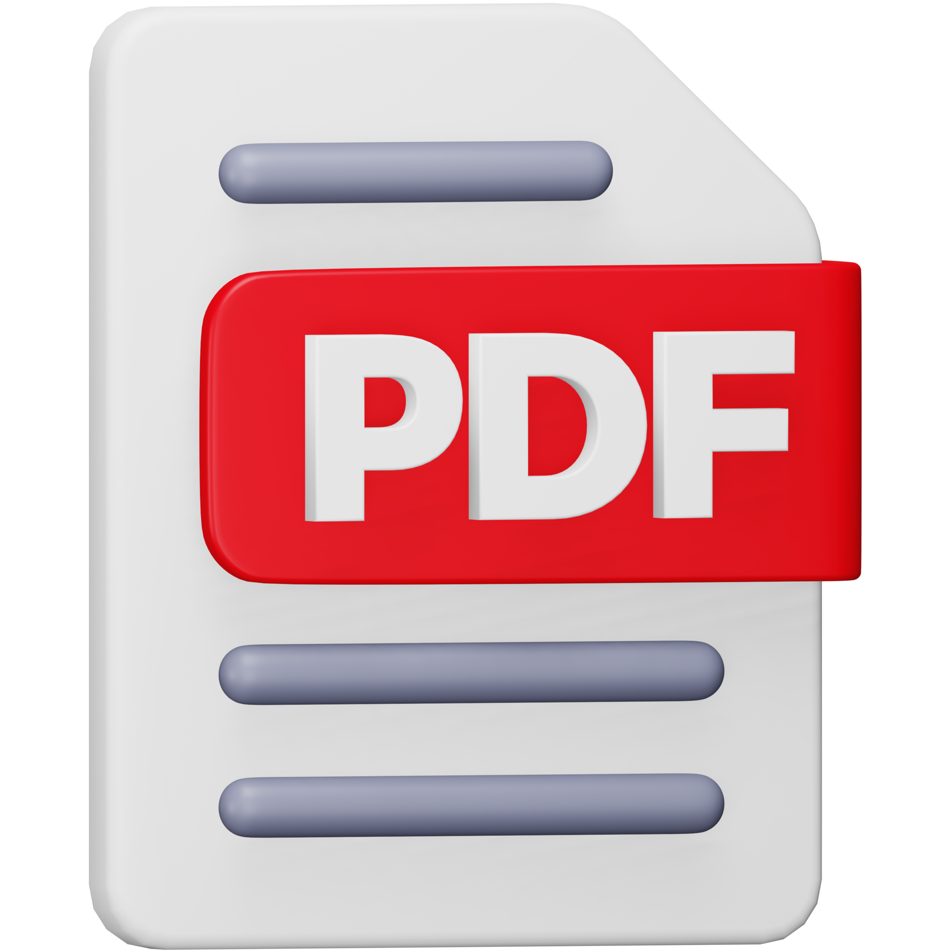 Pdf file format 3d rendering isometric icon. 15081201 PNG