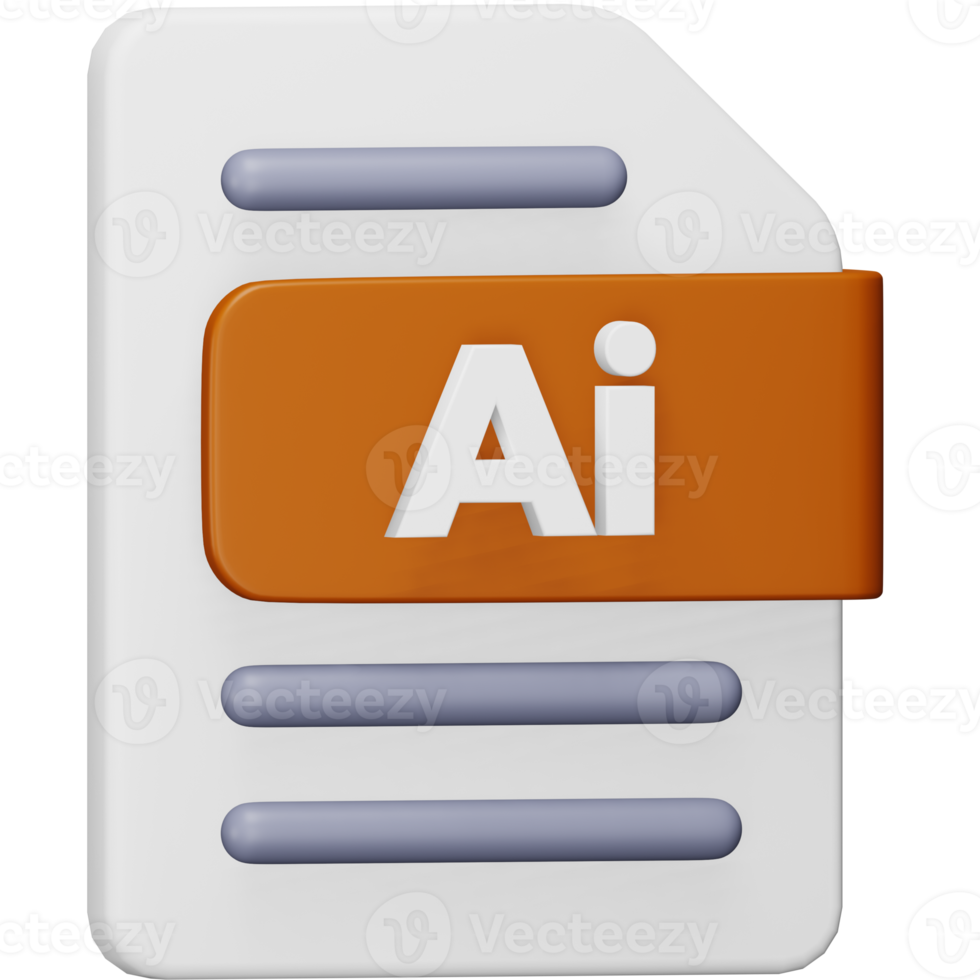 Ai file format 3d rendering isometric icon. png