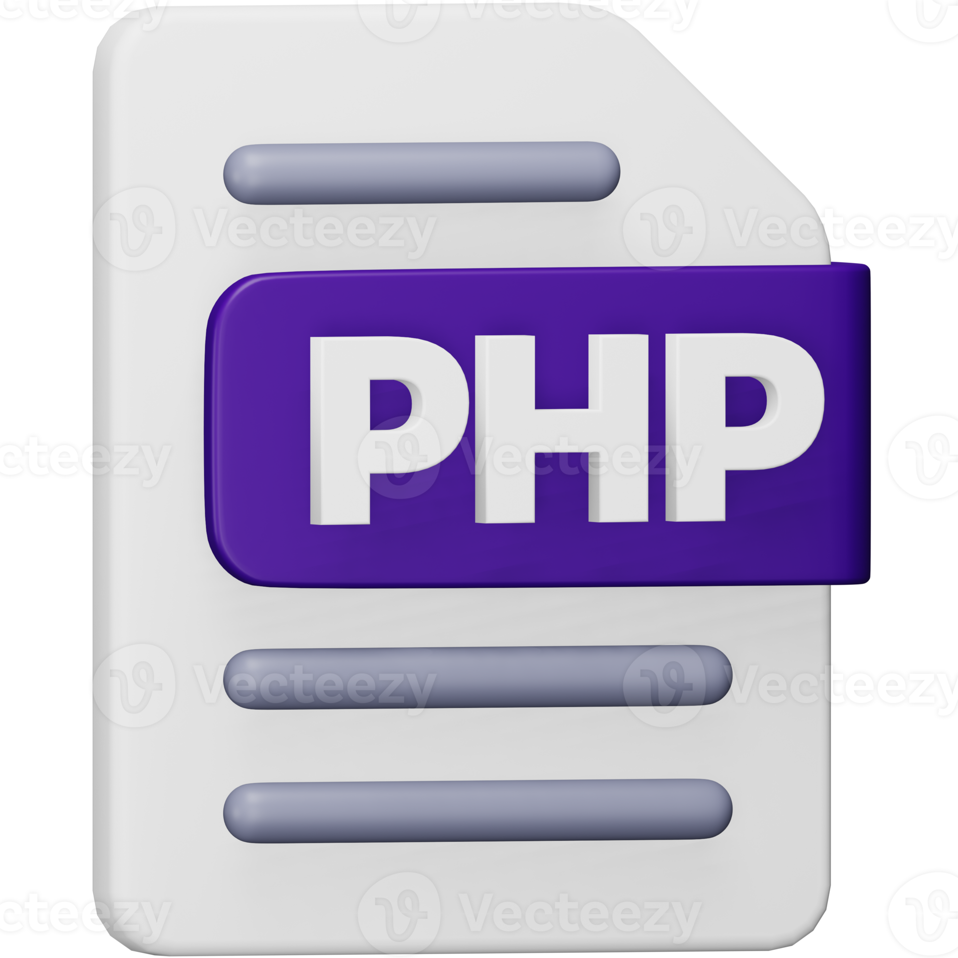 Php file format 3d rendering isometric icon. 15081213 PNG