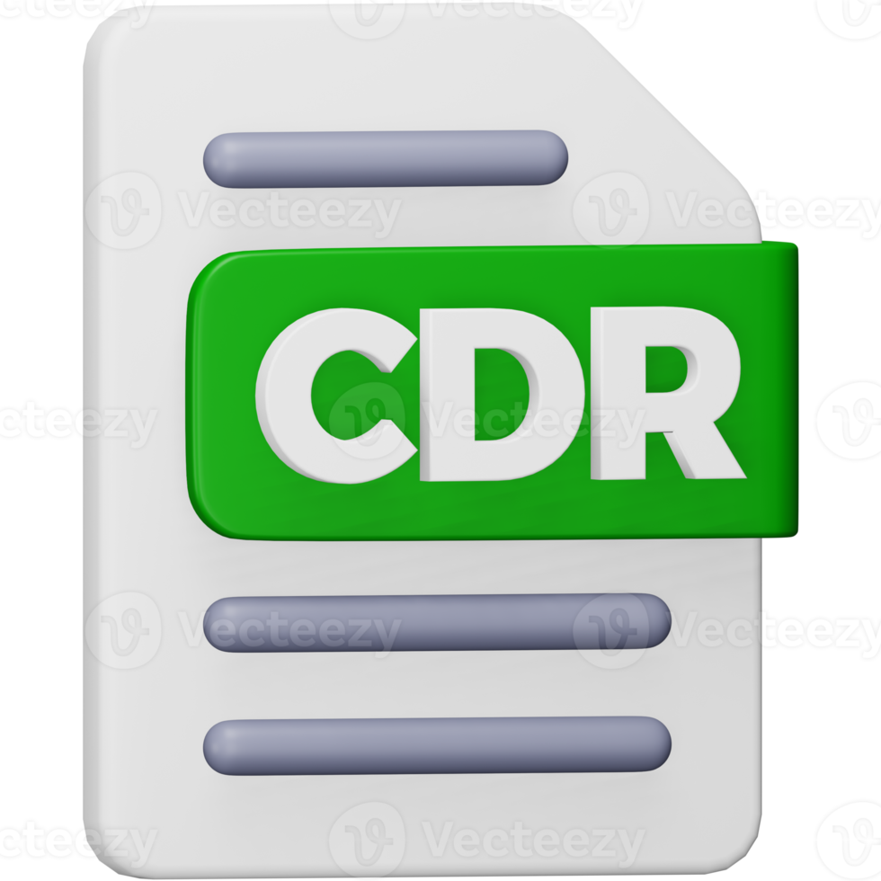 Cdr file format 3d rendering isometric icon. png