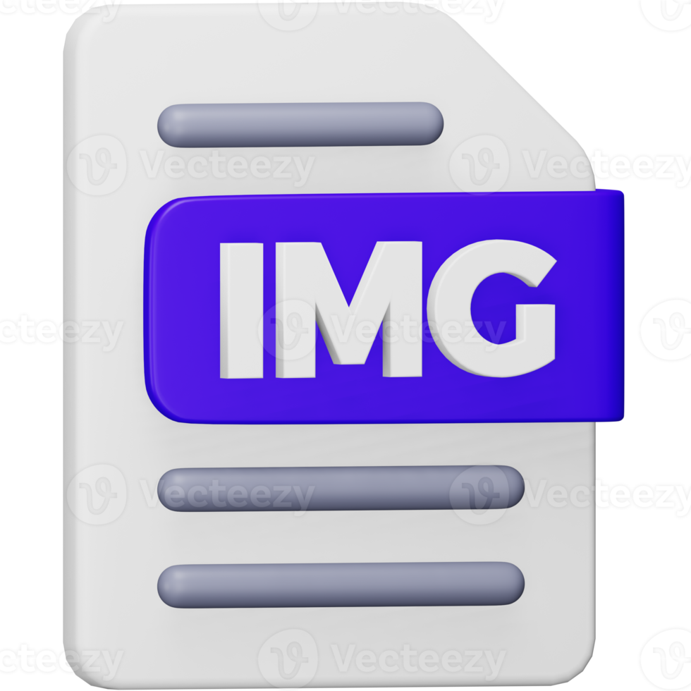 Img file format 3d rendering isometric icon. png