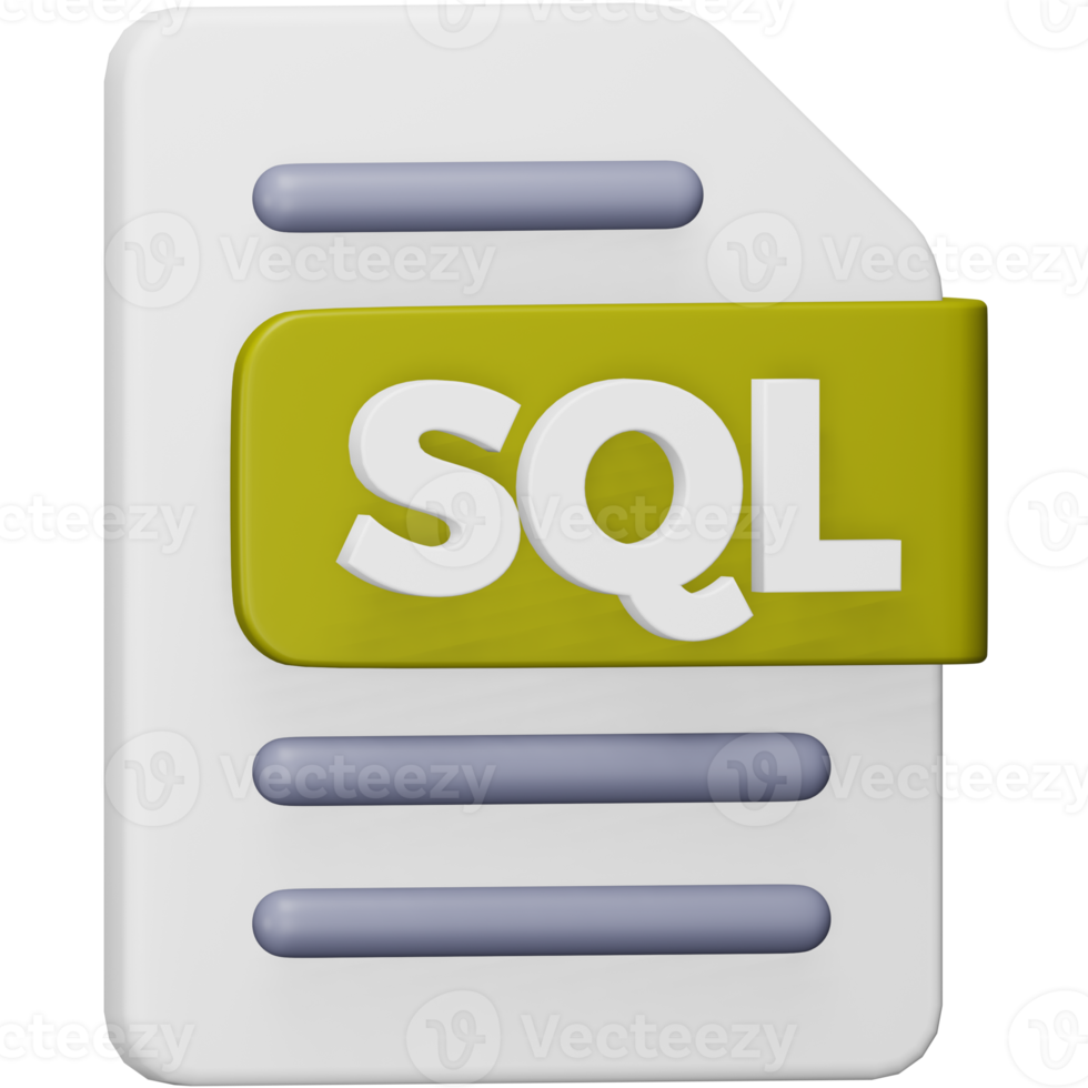 Sql file format 3d rendering isometric icon. png