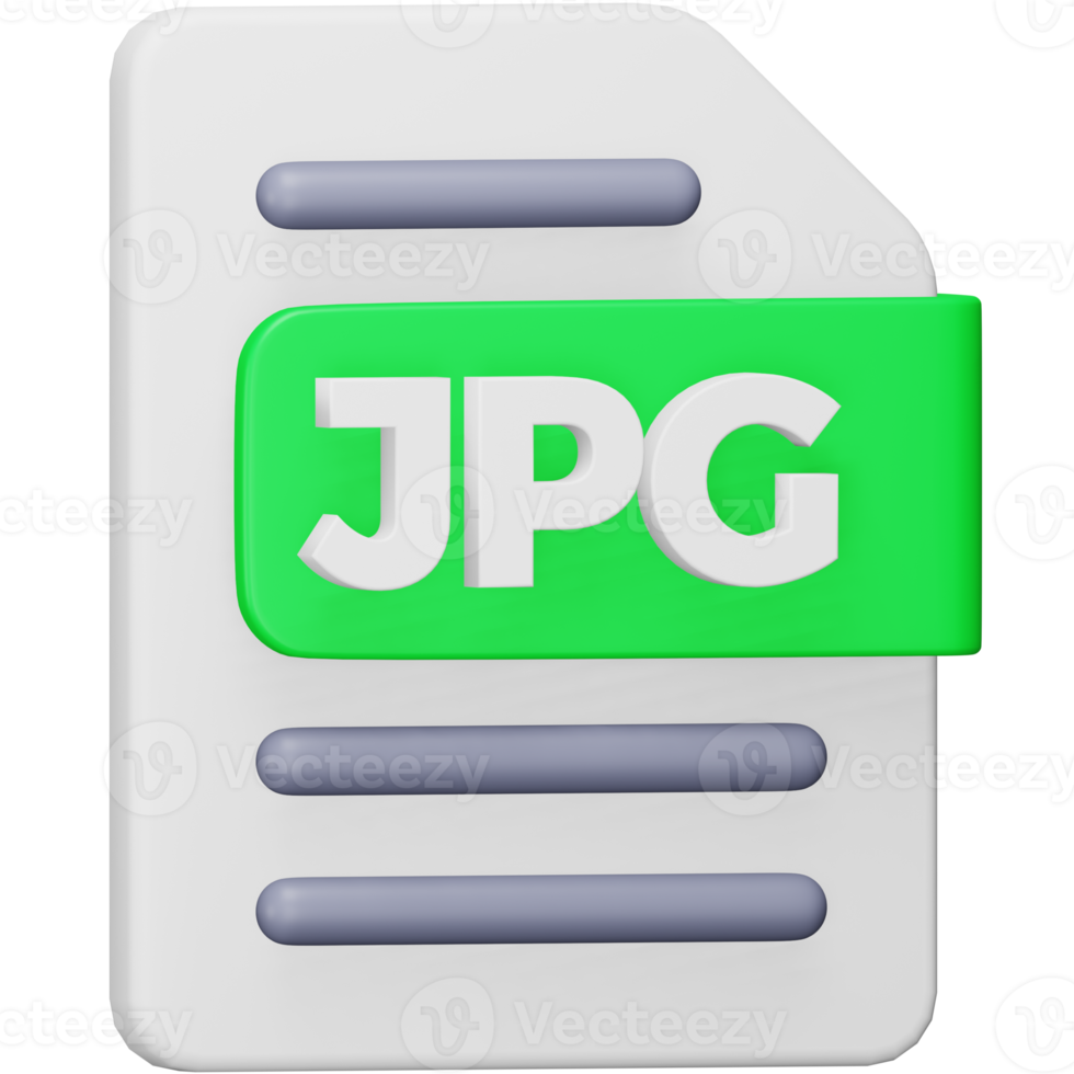 Jpg file format 3d rendering isometric icon. png