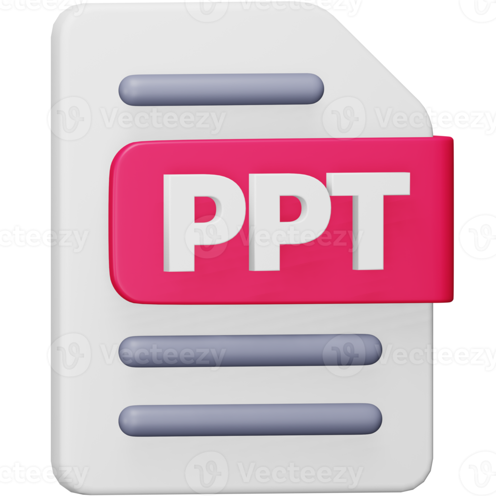 ppt-Dateiformat 3D-Rendering isometrisches Symbol. png