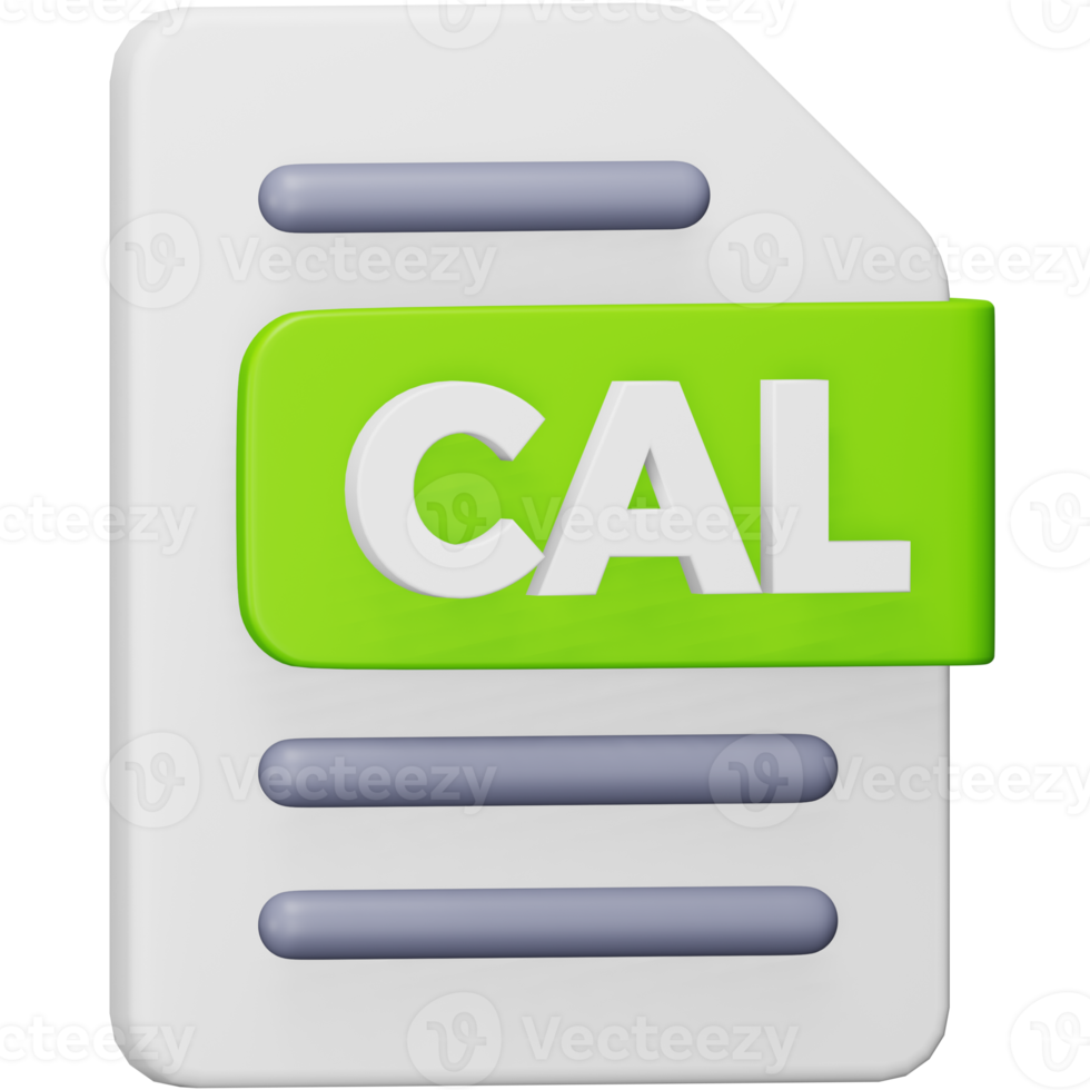 cal-Dateiformat 3D-Rendering isometrisches Symbol. png