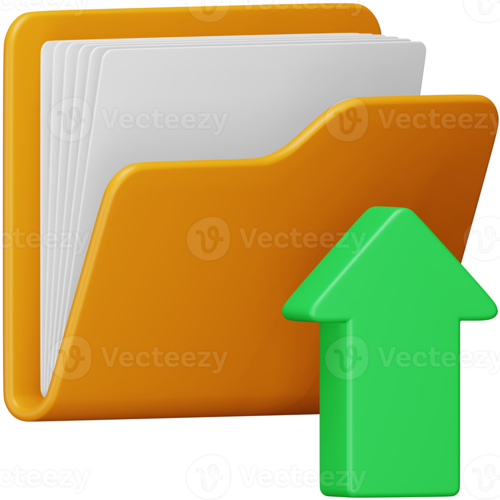 Upload folder 3d rendering isometric icon. png