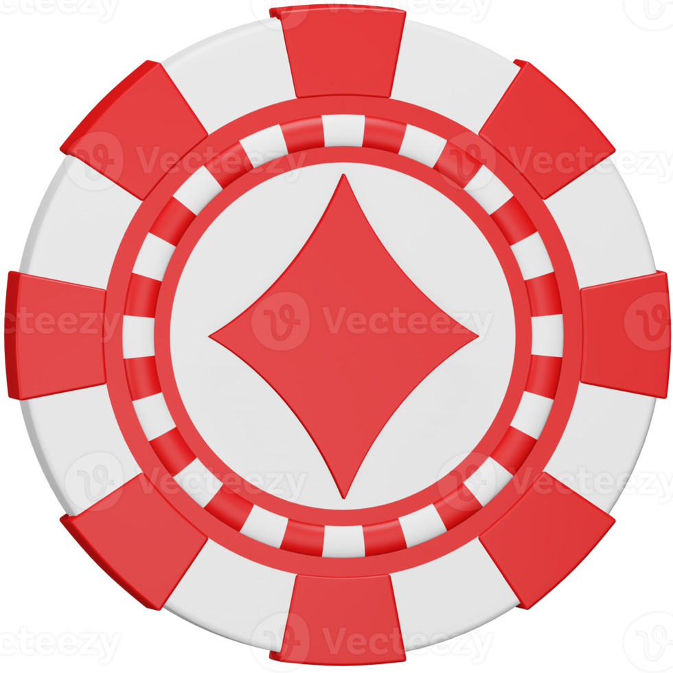 Casino chip diamond 3d rendering isometric icon. png