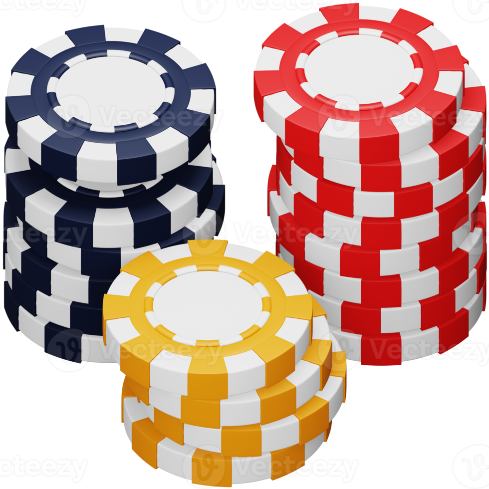 Casino chips 3d rendering isometric icon. png