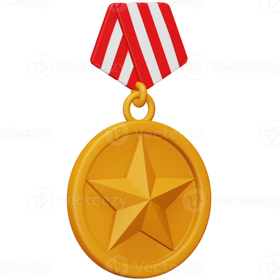 Medal 3d rendering isometric icon. png