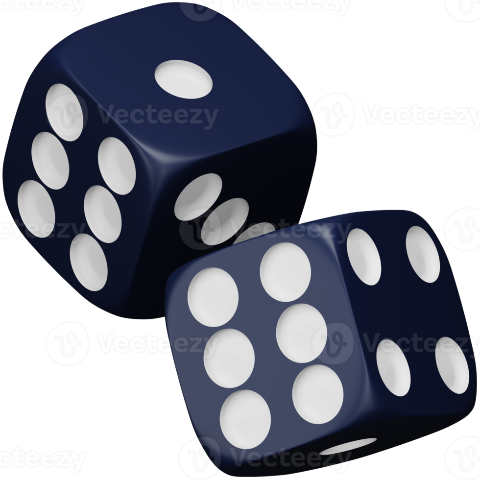 Black rolling dice 3d rendering isometric icon. png