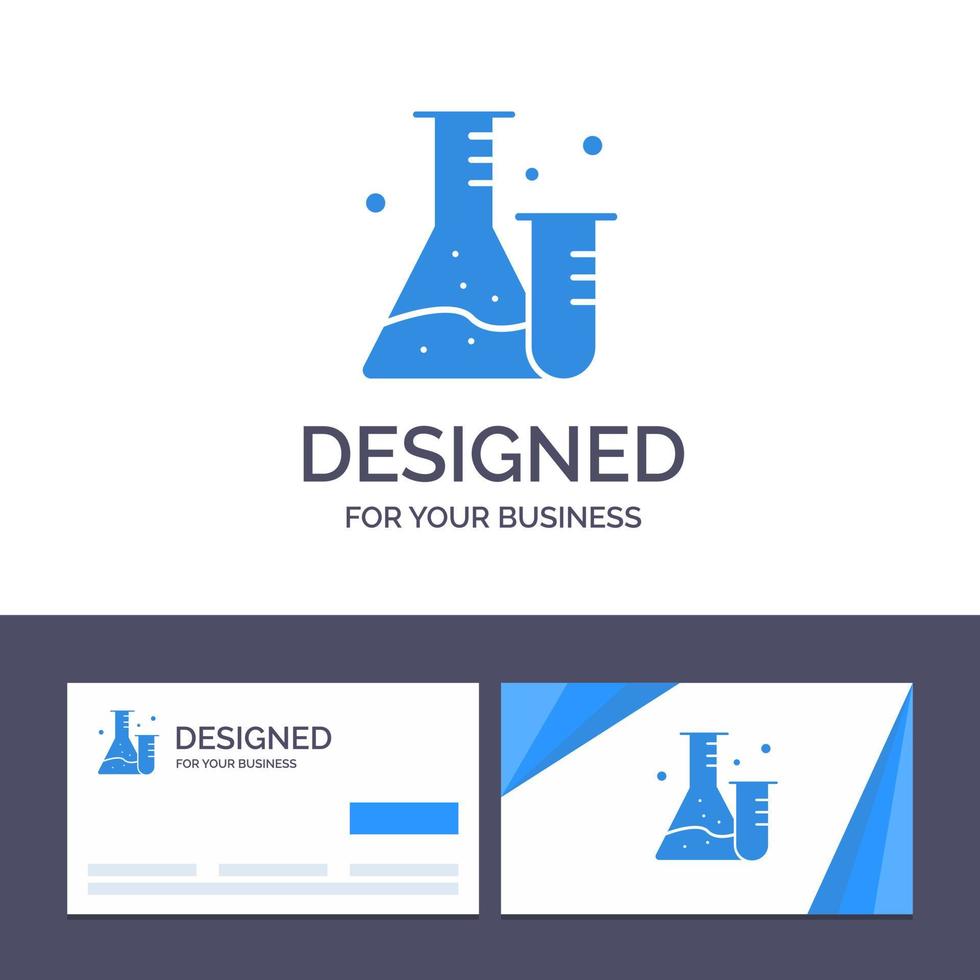 Creative Business Card and Logo template Flask Tube Lab Science Vector Illustration