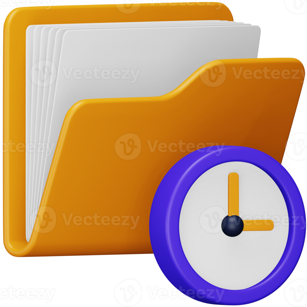 Recent items folder 3d rendering isometric icon. png
