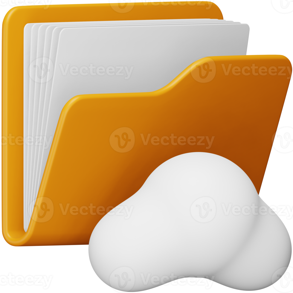 Cloud folder 3d rendering isometric icon. png