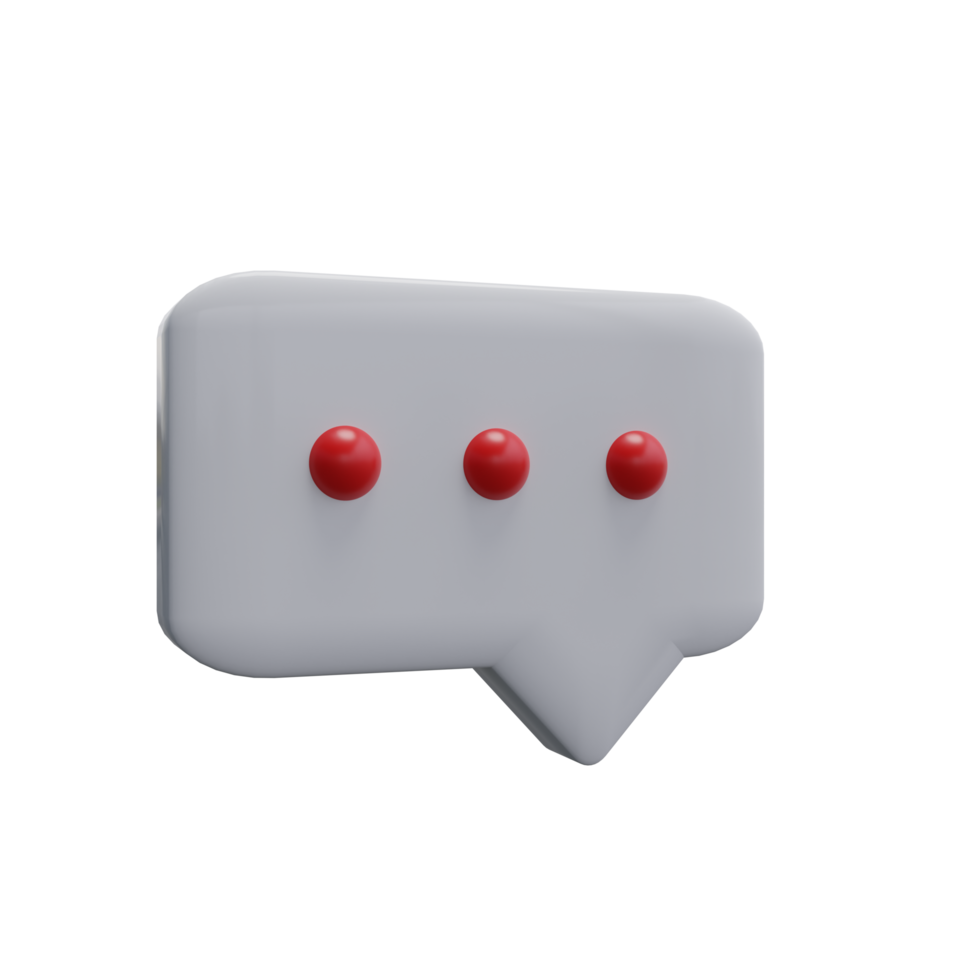 Message notification icon. Dialog or chat bubble. 3d rendering. png