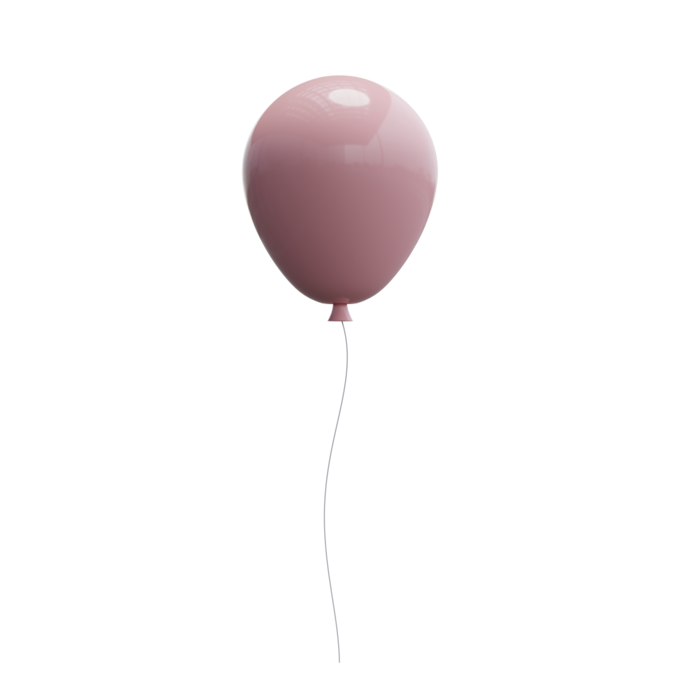 3d pink balloon. 3d rendering. png