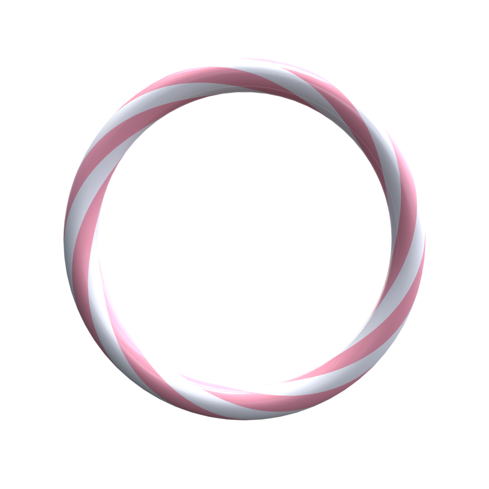 3d candy cane frame. 3d rendering. png