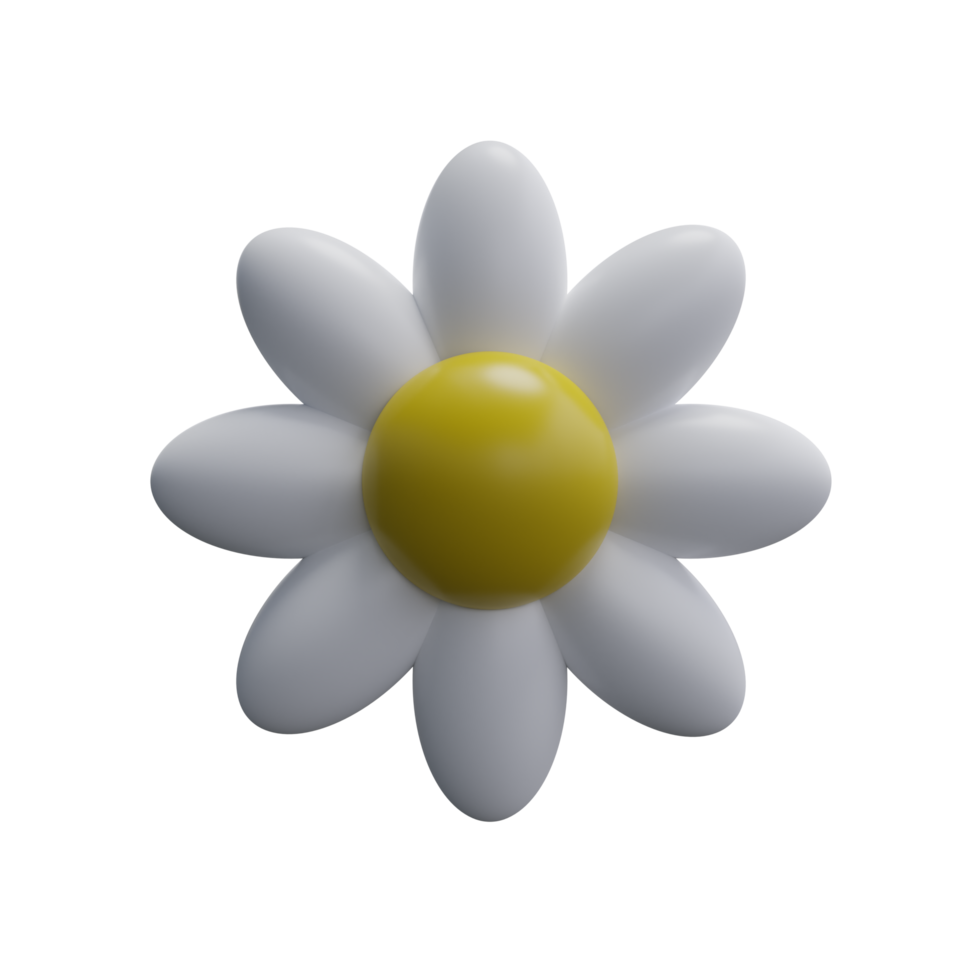 3d chamomile. 3d rendering. png