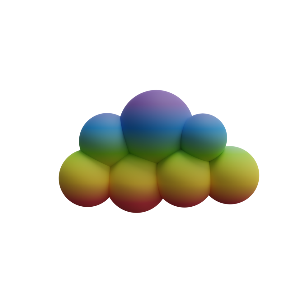 3d rainbow cloud. 3d rendering. png