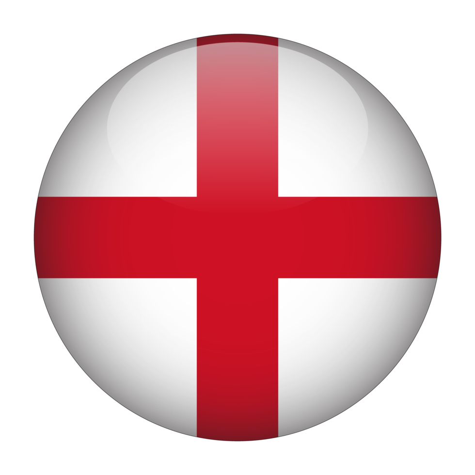 Engeland 3d afgeronde vlag met transparant achtergrond png