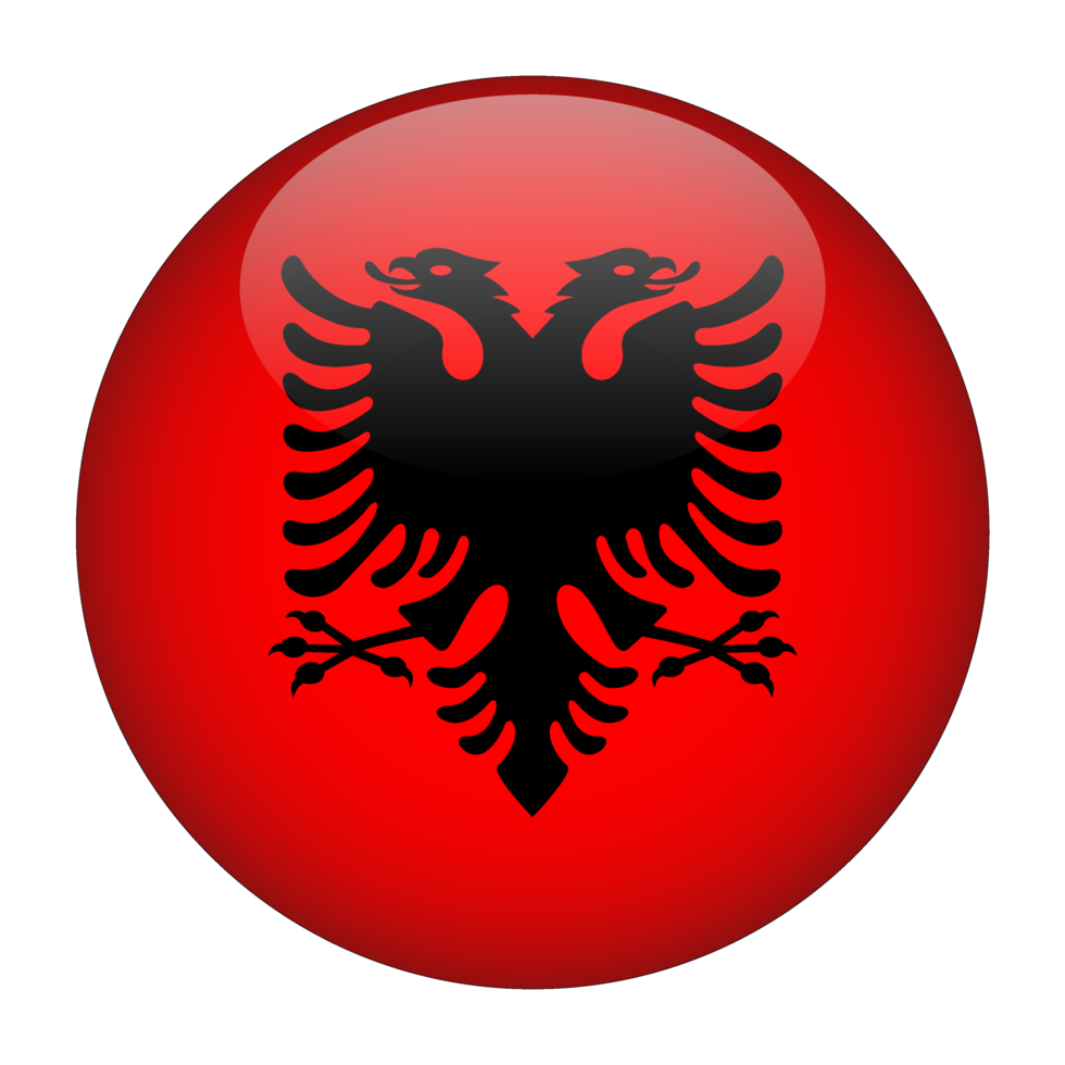 Albania 3D Rounded Flag with no Background png