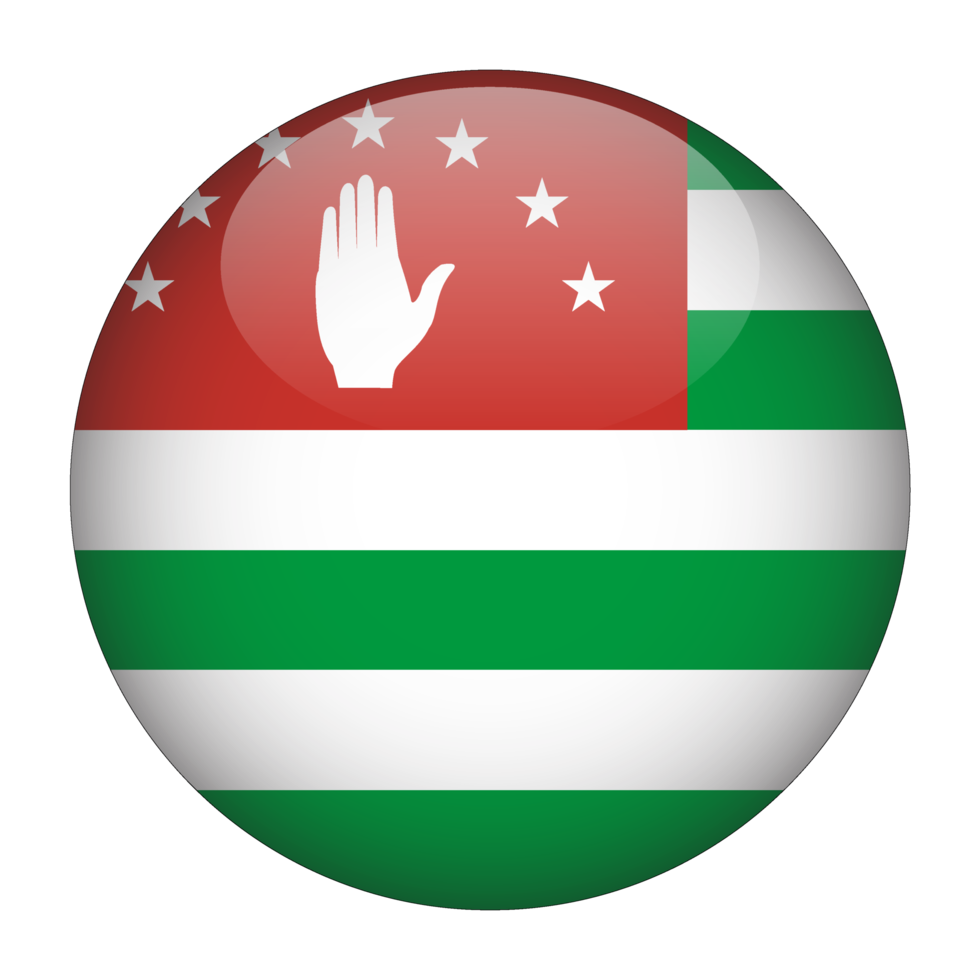 Abkhazia 3D Rounded Flag with no Background png