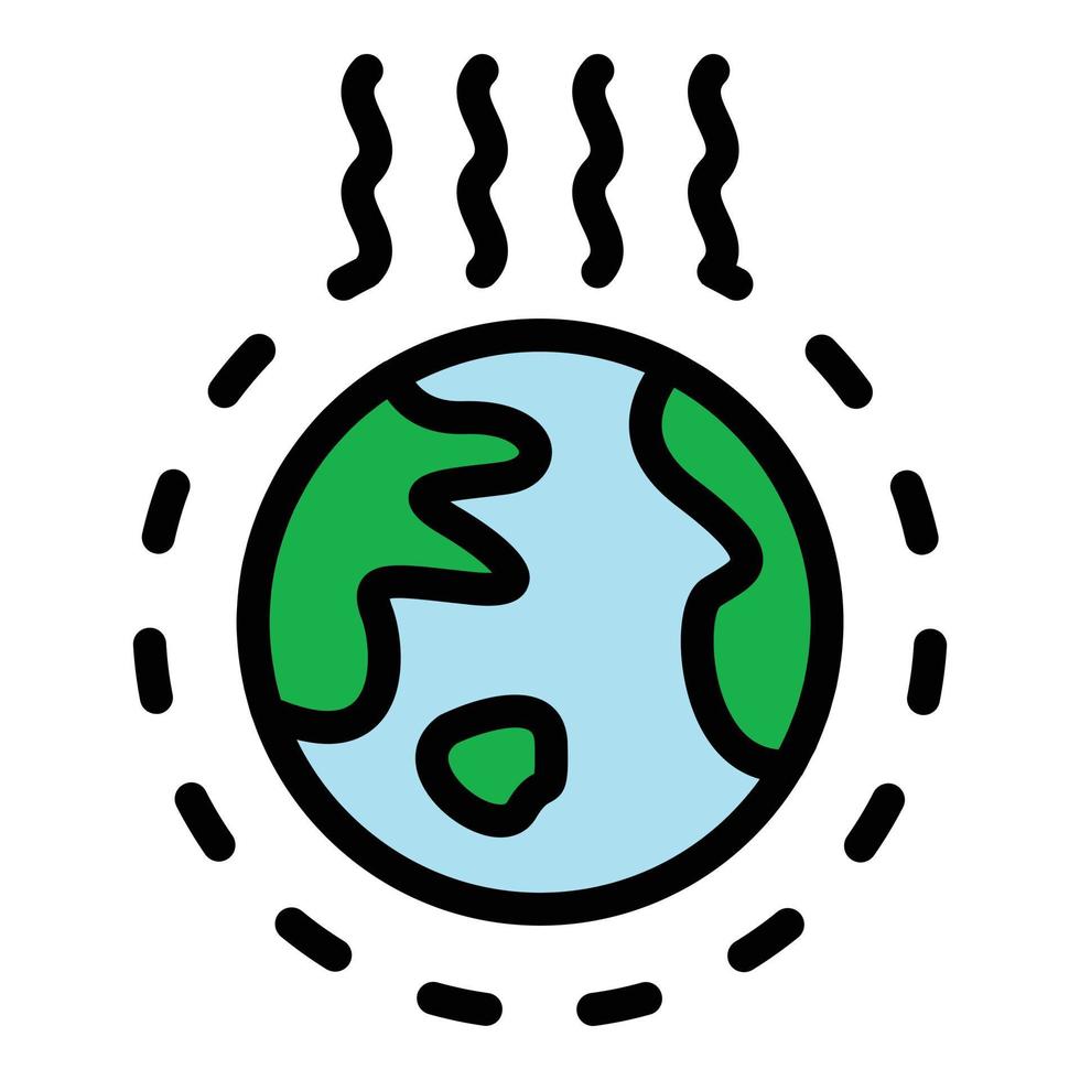 vector de contorno de color de icono de cambio climático global