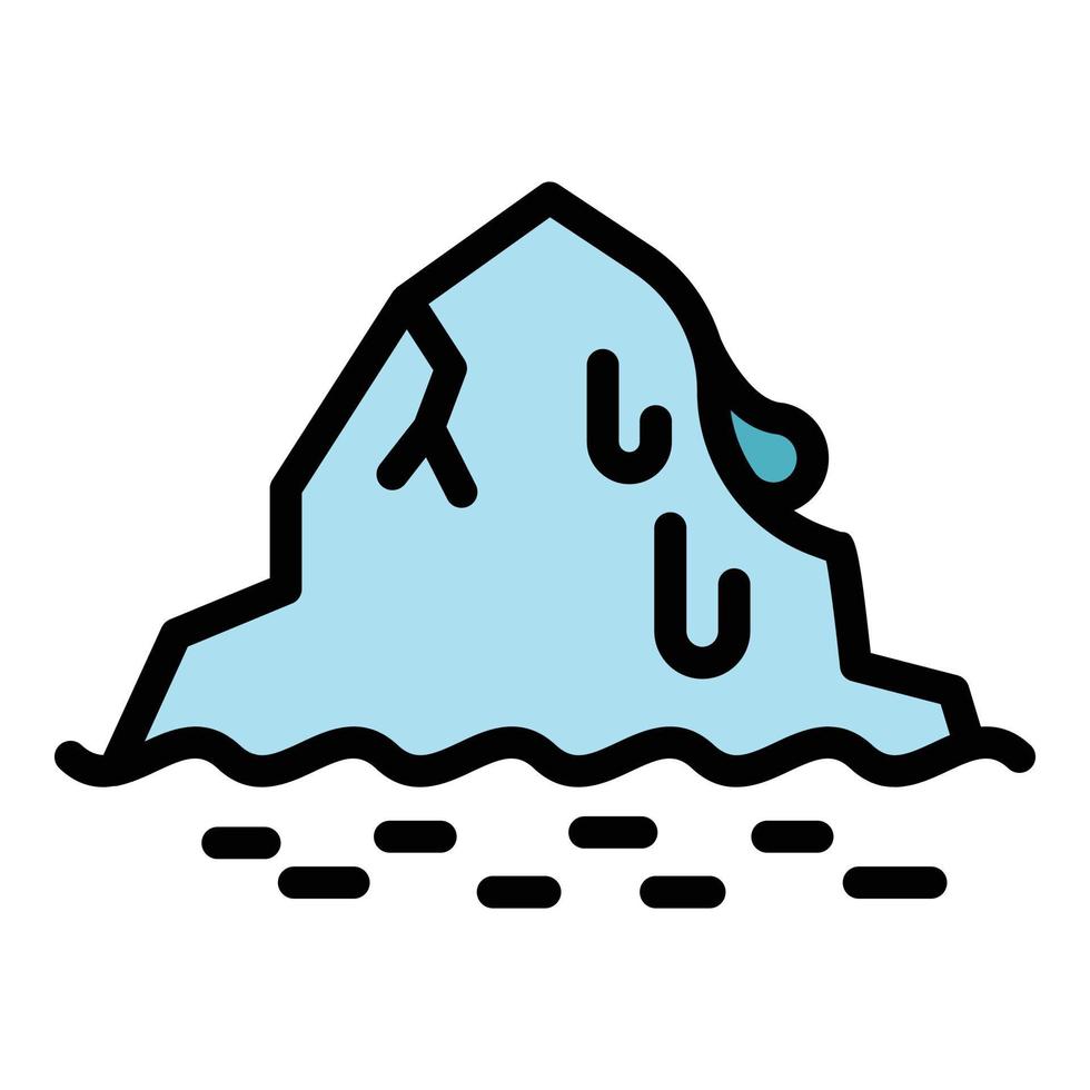 Iceberg melts icon color outline vector