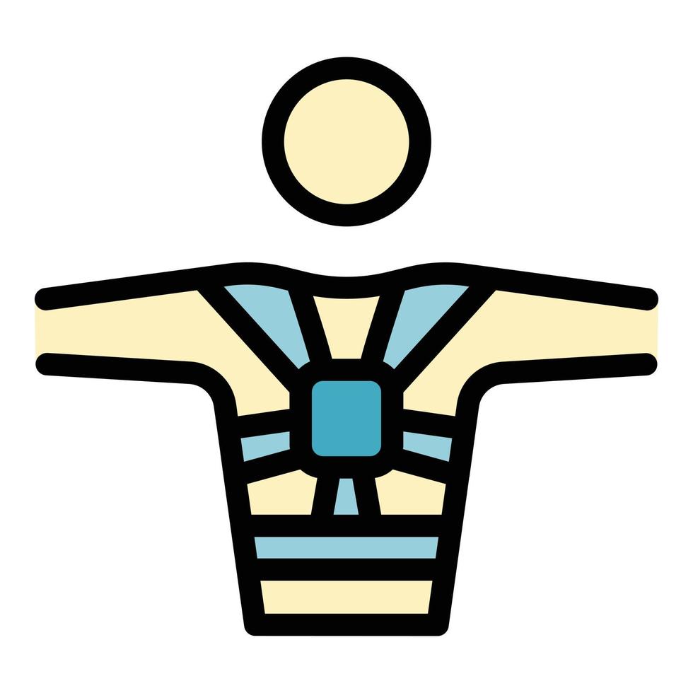 Chest correction icon color outline vector