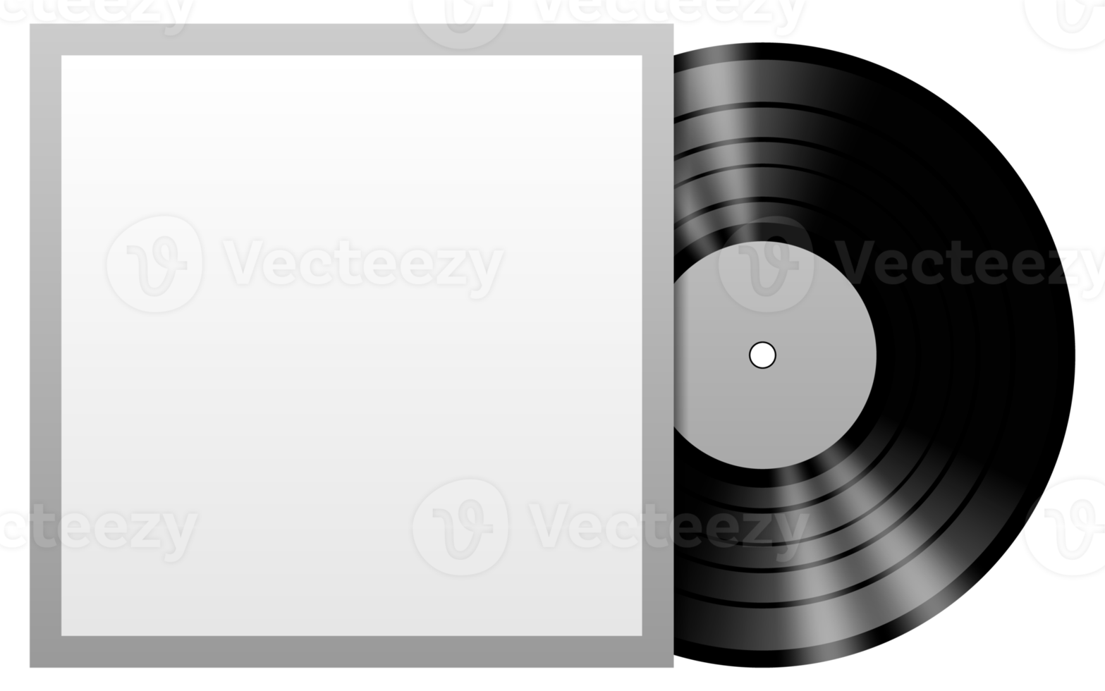 vinyl-disk mit leerem cover-vorlagenmodell png