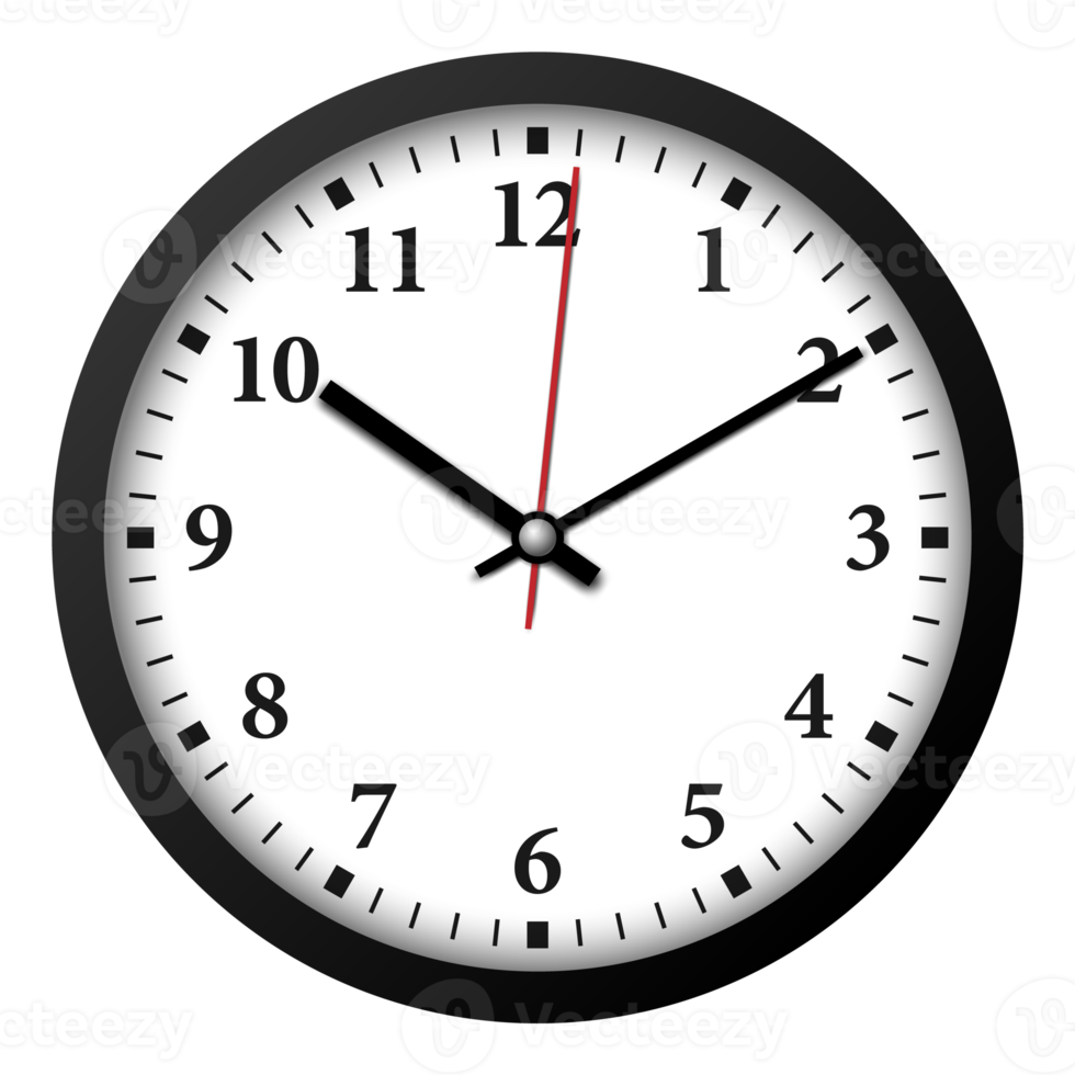 Minimale schwarze Wanduhr png