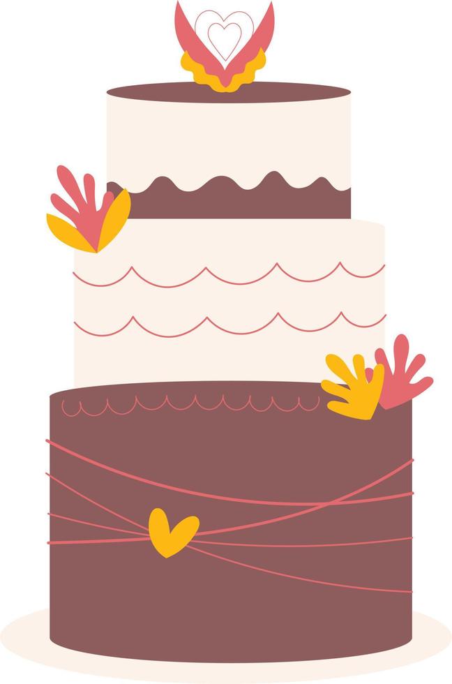 ilustración de pastel de bodas vector