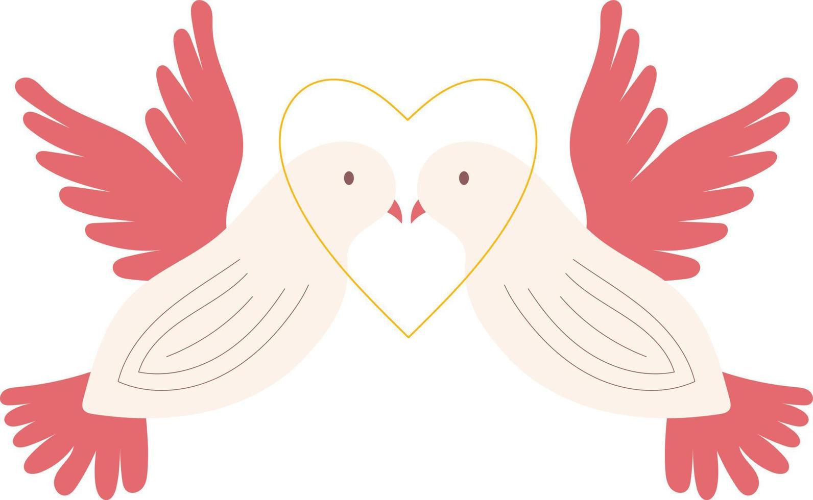 Wedding doves illustration vector