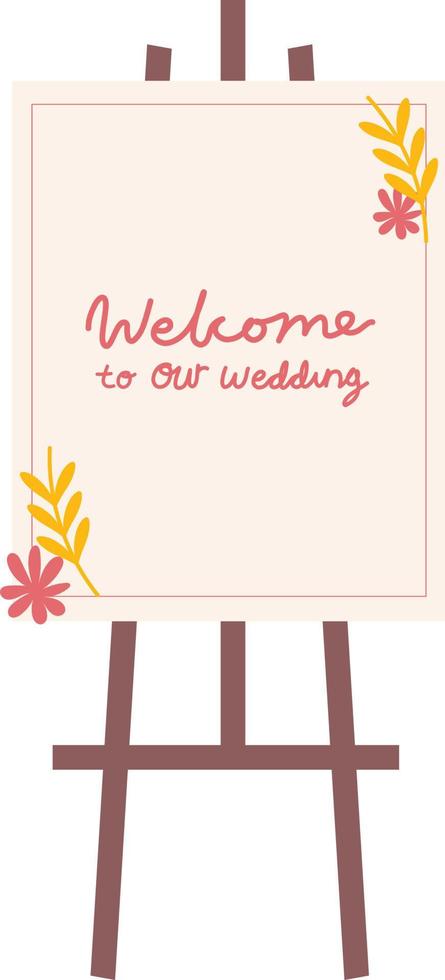 Wedding welcome sign illustration vector